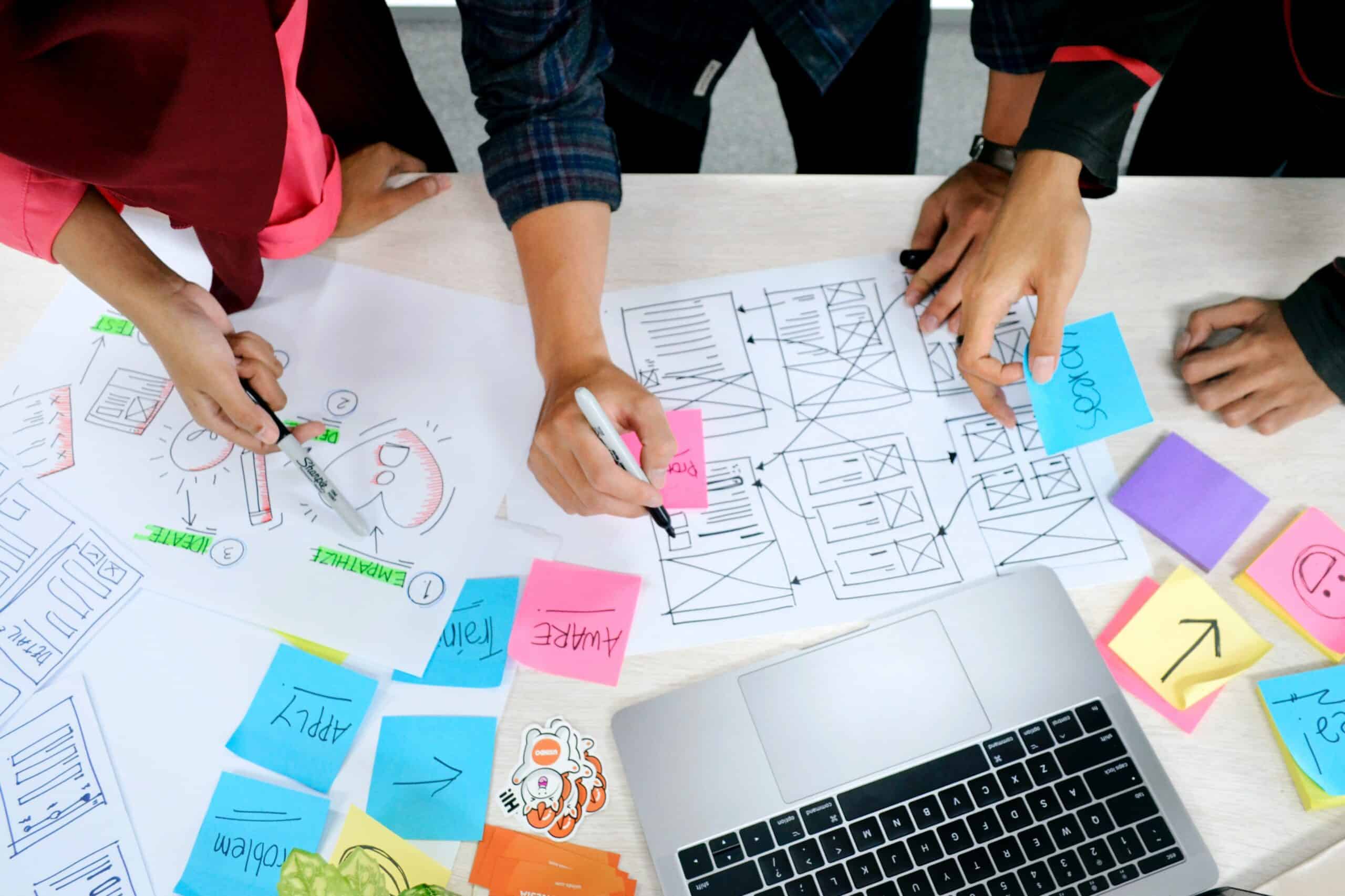 UX and UI design planning on screen
